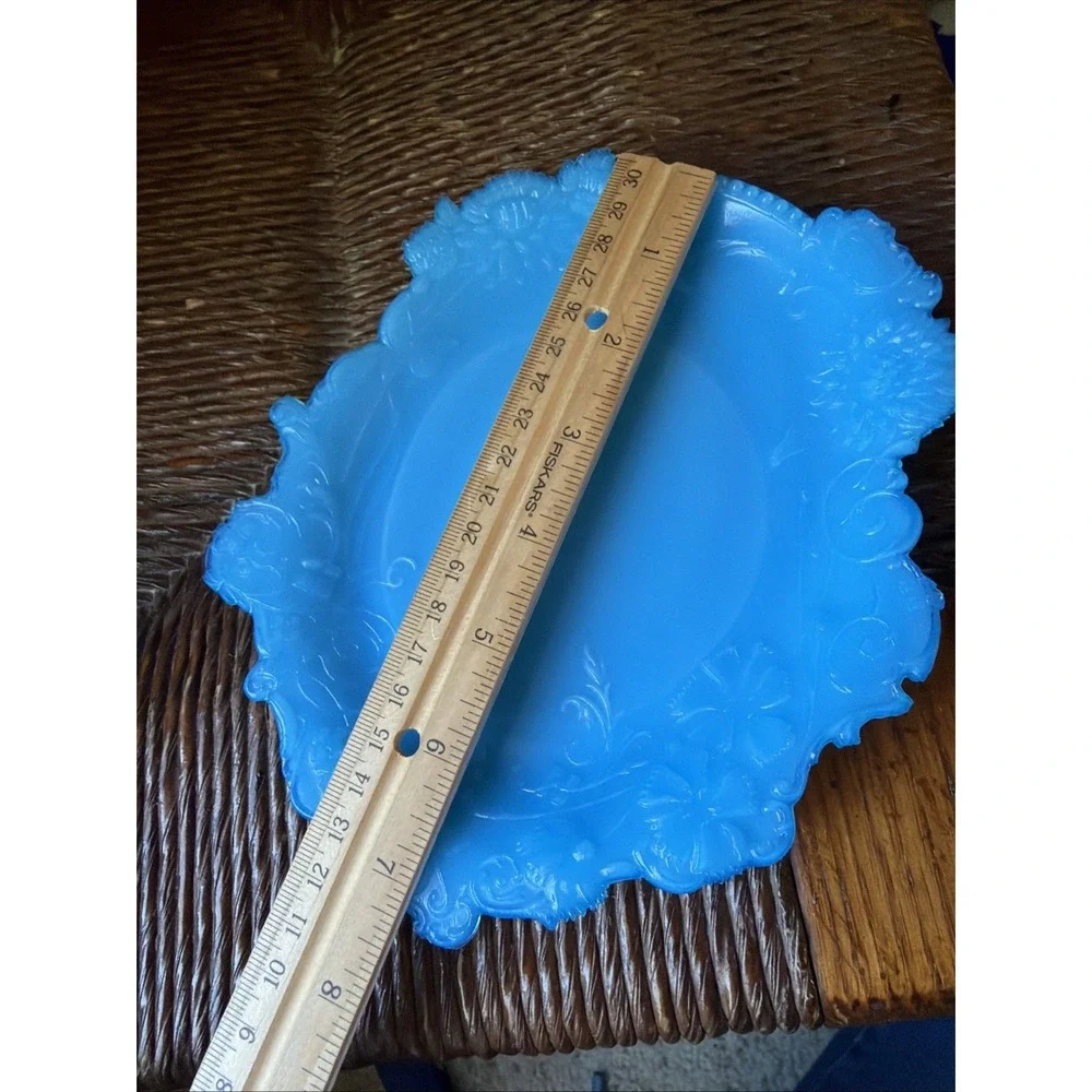 1880's Dithridge USA Blue Milk Glass 7.5×5.5